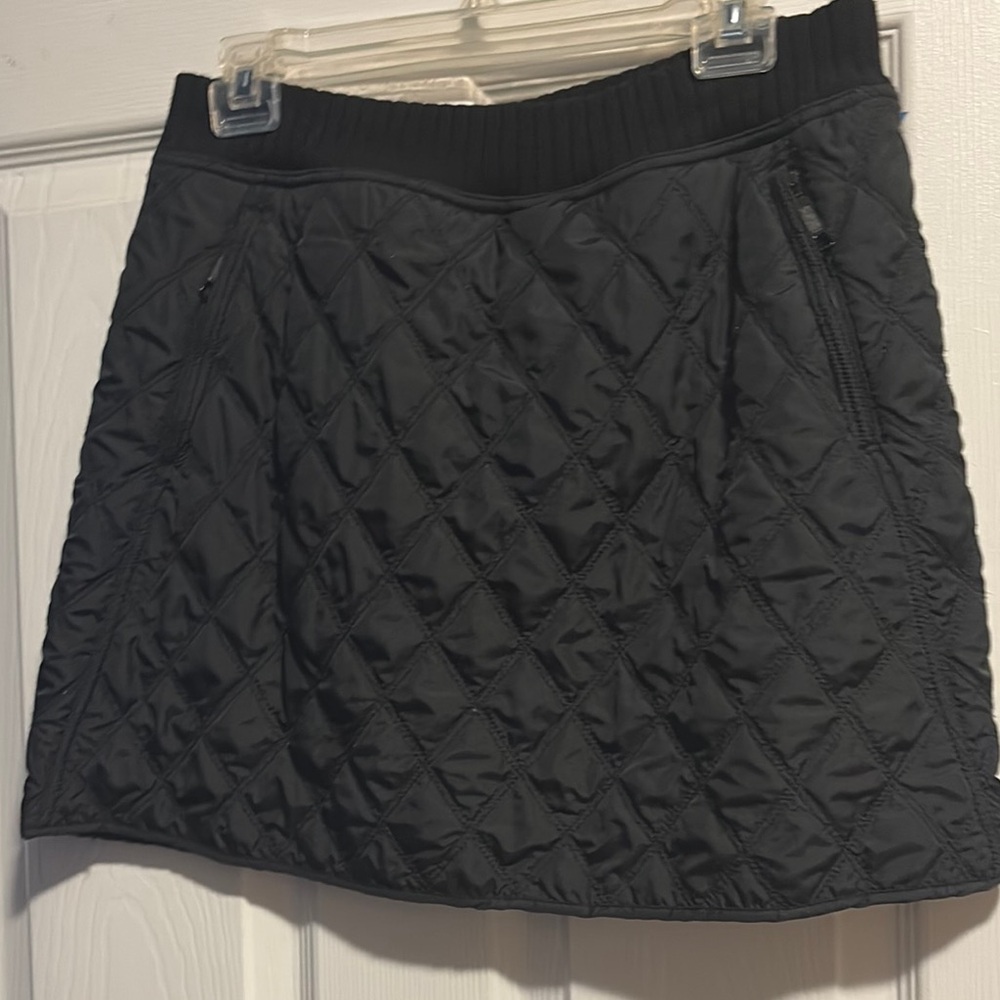 Prana Quilted Black Mini Bubble Skirt